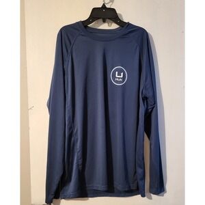Huk‎ Performance Fishing Long Sleeve Shirt Navy Blue Size L